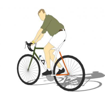 骑自行车的外国男人SU模型下载_sketchup草图大师SKP模型