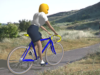 蜿蜒山路骑自行车的人SU模型下载_sketchup草图大师SKP模型