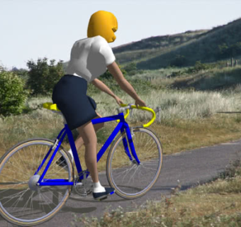 蜿蜒山路骑自行车的人SU模型下载_sketchup草图大师SKP模型