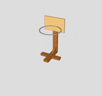 简易木制篮球架SU模型下载_sketchup草图大师SKP模型