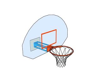 篮板和篮球<em>框</em>SU模型下载_sketchup草图大师SKP模型