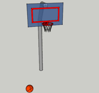 室外固定式篮球架SU模型下载_sketchup草图大师SKP模型