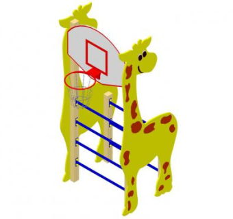 长劲鹿攀爬篮球架儿童用具SU模型下载_sketchup草图大师SKP模型