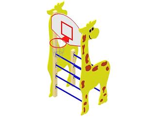 长劲鹿攀爬篮球架儿童用具SU模型下载_sketchup草图大师SKP模型