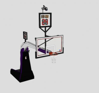 安计分计时器和摄像头的NBA篮球架SU模型下载_sketchup草图大师SKP模型