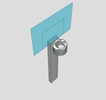金属柱篮球架SU模型下载_sketchup草图大师SKP模型