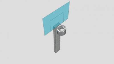 金属柱篮球架SU模型下载_sketchup草图大师SKP模型