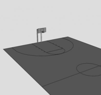篮球场地和篮球架SU模型SU模型下载_sketchup草图大师SKP模型