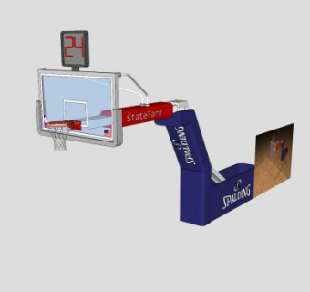 NBA计分篮球架SU模型下载_sketchup草图大师SKP模型