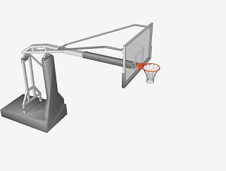 美国大学体育协会篮球架SU模型下载_sketchup草图大师SKP模型