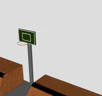 滑板场地的篮球架SU模型下载_sketchup草图大师SKP模型
