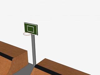 滑板场地的篮球架SU模型下载_sketchup草图大师SKP模型