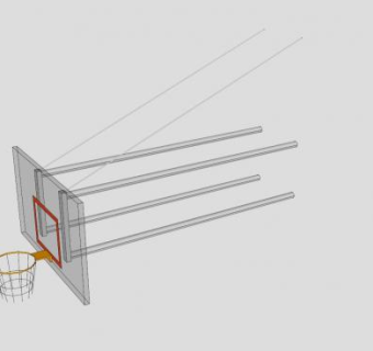 壁挂型篮球筐SU模型下载_sketchup草图大师SKP模型