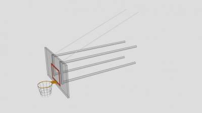 壁挂型篮球筐SU模型下载_sketchup草图大师SKP模型