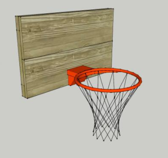 木篮板篮球筐SU模型下载_sketchup草图大师SKP模型