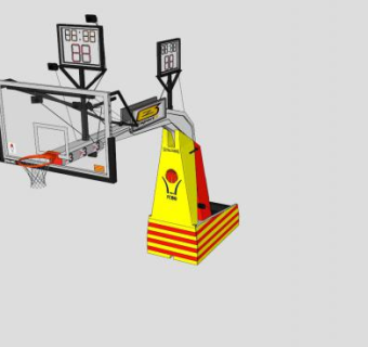 加泰罗尼亚赛事篮球架SU模型下载_sketchup草图大师SKP模型