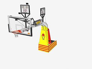 加泰罗尼亚赛事篮球架SU模型下载_sketchup草图大师SKP模型
