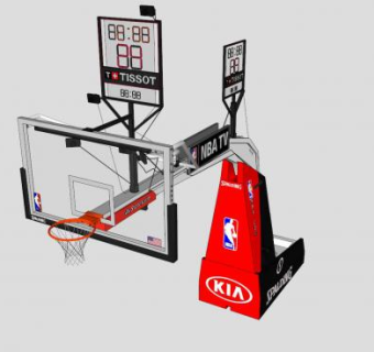 NBA比赛篮球架SU模型下载_sketchup草图大师SKP模型