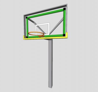 霓虹灯照明篮球架SU模型下载_sketchup草图大师SKP模型