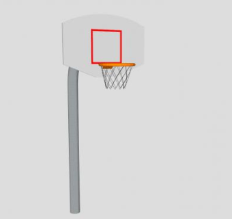 金属单臂篮球架SU模型下载_sketchup草图大师SKP模型