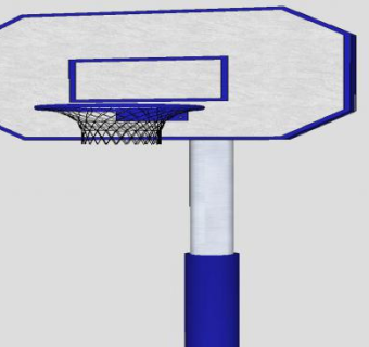 户外单臂篮球架SU模型下载_sketchup草图大师SKP模型