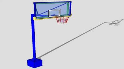 室外固定式单臂篮球架SU模型下载_sketchup草图大师SKP模型