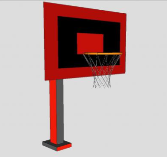 固定式室外篮球架SU模型下载_sketchup草图大师SKP模型