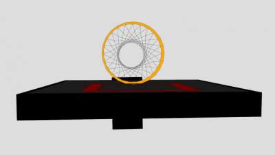 单臂篮球架SU模型下载_sketchup草图大师SKP模型