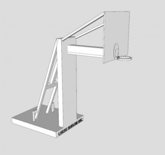 单臂篮球架白模SU模型下载_sketchup草图大师SKP模型