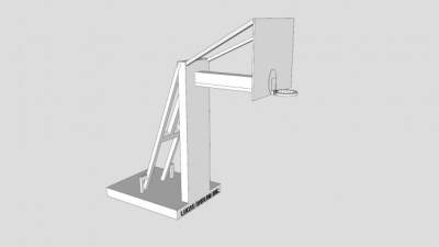 单臂篮球架白模SU模型下载_sketchup草图大师SKP模型