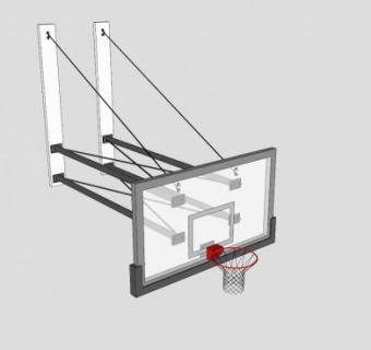 壁装式职业球篮SU模型下载_sketchup草图大师SKP模型