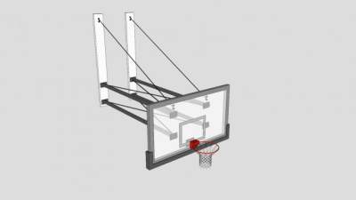 壁装式职业球篮SU模型下载_sketchup草图大师SKP模型