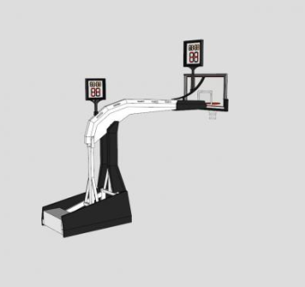 斯伯丁赛场篮球架SU模型下载_sketchup草图大师SKP模型