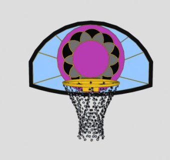 花纹篮板球篮SU模型下载_sketchup草图大师SKP模型
