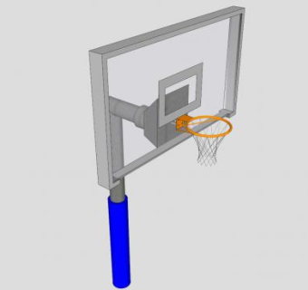 固定式篮球架SU模型下载_sketchup草图大师SKP模型