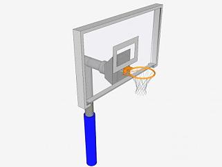 固定式篮球架SU模型下载_sketchup草图大师SKP模型