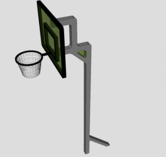 球场固定式篮球架SU模型下载_sketchup草图大师SKP模型