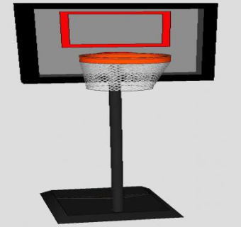 移动式篮球架SU模型下载_sketchup草图大师SKP模型