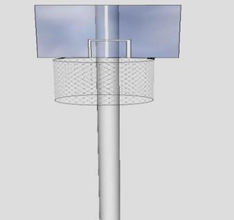 简易的固定式篮球架SU模型下载_sketchup草图大师SKP模型