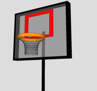 移动篮球架SU模型下载_sketchup草图大师SKP模型