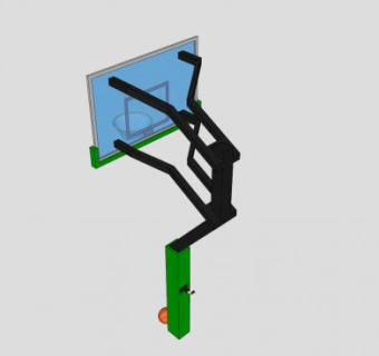折叠式篮球架SU模型下载_sketchup草图大师SKP模型