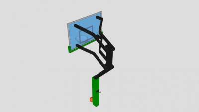 折叠式篮球架SU模型下载_sketchup草图大师SKP模型