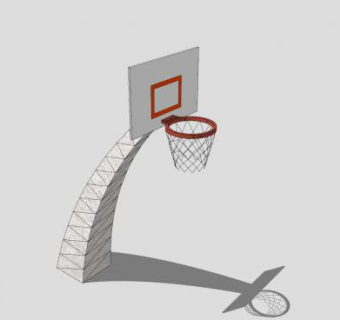街头篮球架SU模型下载_sketchup草图大师SKP模型