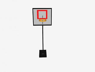 庭院娱乐体育器械篮球架SU模型下载_sketchup草图大师SKP模型