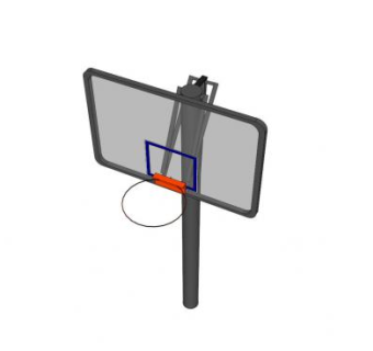 标准尺寸的篮球架SU模型下载_sketchup草图大师SKP模型
