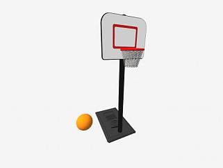 室外篮球架和篮球SU模型下载_sketchup草图大师SKP模型