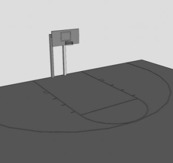篮球场地SU模型下载_sketchup草图大师SKP模型