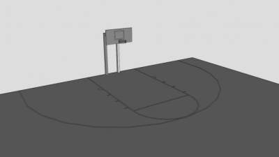 篮球场地SU模型下载_sketchup草图大师SKP模型