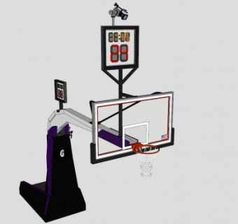 NBA的斯伯丁篮球架SU模型下载_sketchup草图大师SKP模型