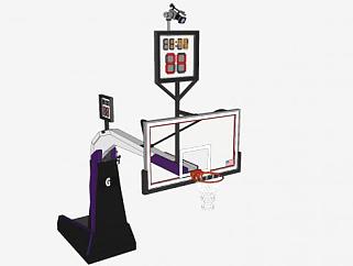 NBA的斯伯丁篮球架SU模型下载_sketchup草图大师SKP模型